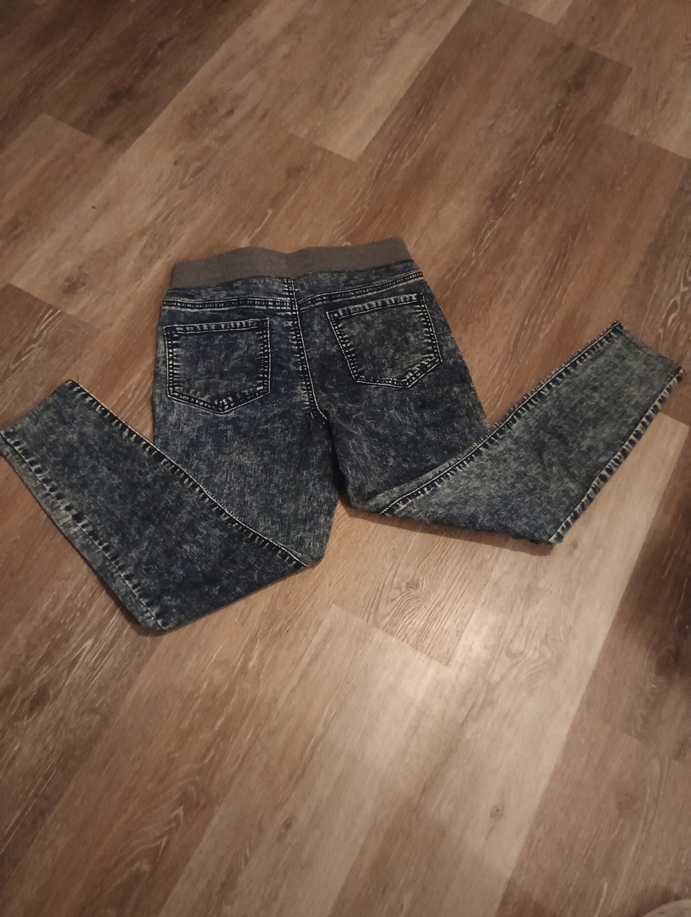 No Boundaries Girl Mid Rise Acid Wash Skinny Jegging Blue Stretch Size M ( 7-9) - Picture 12 of 12